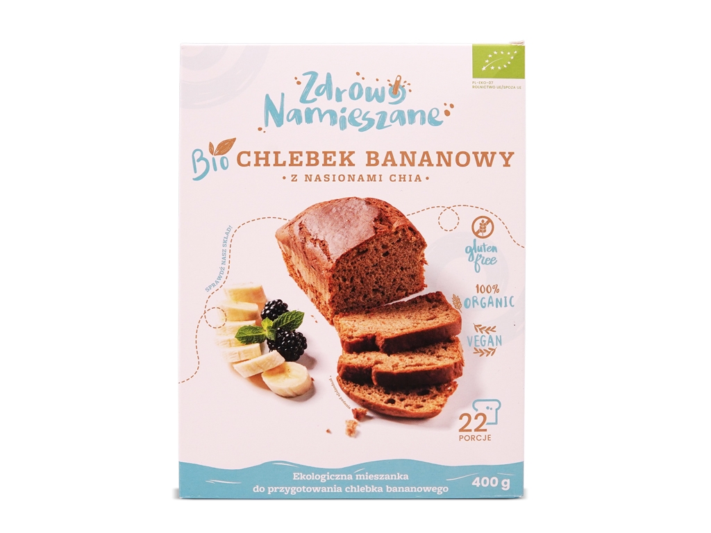 BIO Chlebek bananowy z chia 400g Zdrowo Namieszane