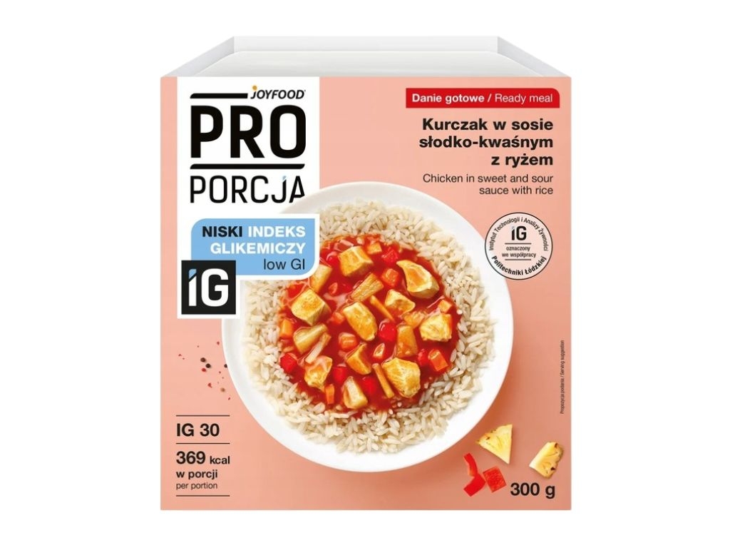 Danie gotowe kurczak w sosie słodko-kwaśnym z ryżem PROporcja 300g