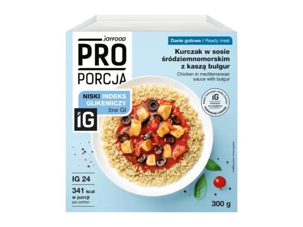 Danie gotowe kurczak w sosie śródziemnomorskim z kaszą bulgur i warzywami PROporcja 300g