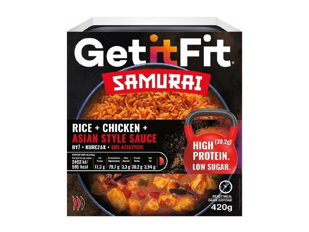 Danie gotowe ryż z kurczakiem w sosie azjatyckim Get it fit SAMURAI 420g