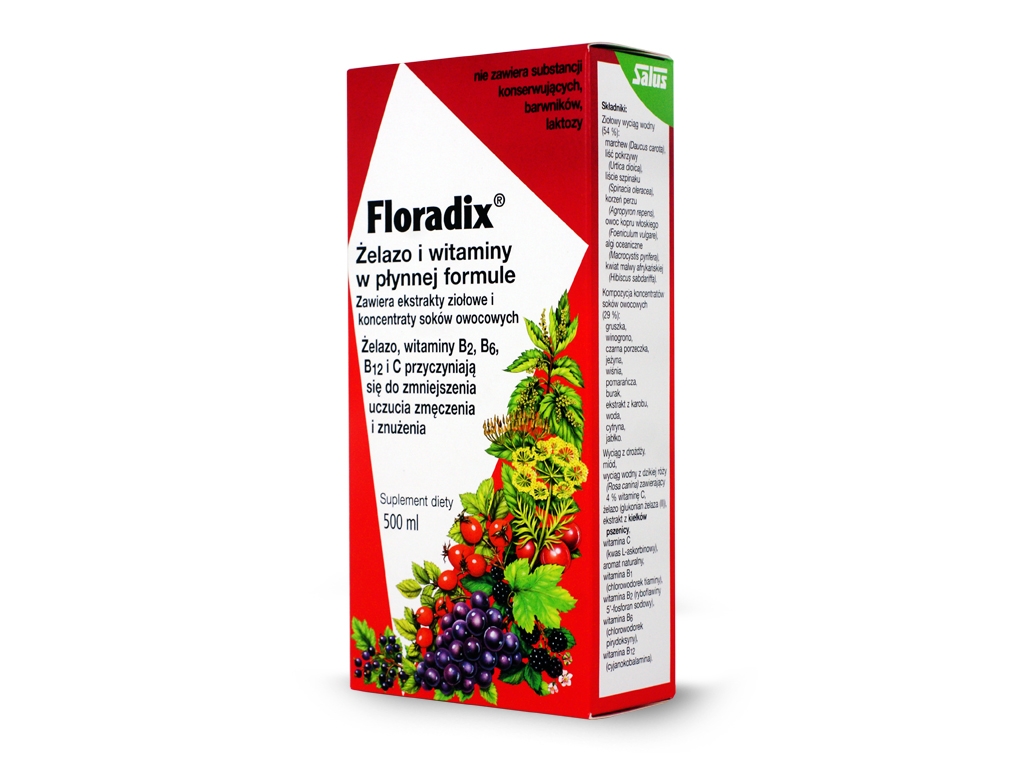 Żelazo i witaminy w płynnej formule 500ml Floradix