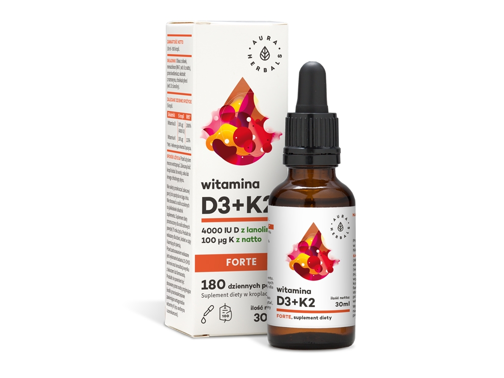 Witamina D3+K2 FORTE 4000IU Aura Herbals