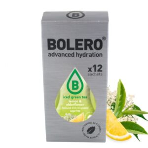 Napój w proszku box Bolero zielona herbata mrożona o smaku cytryny i kwiatu czarnego bzu 3g x 12szt
