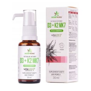 Witamina D3+K2Mk7 w BIO oleju konopnym 30ml