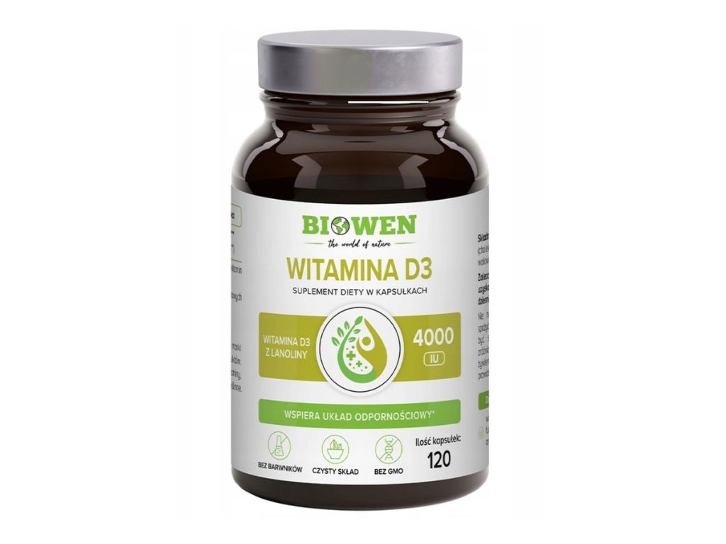 Witamina D3 z lanoliny 120 kapsułek