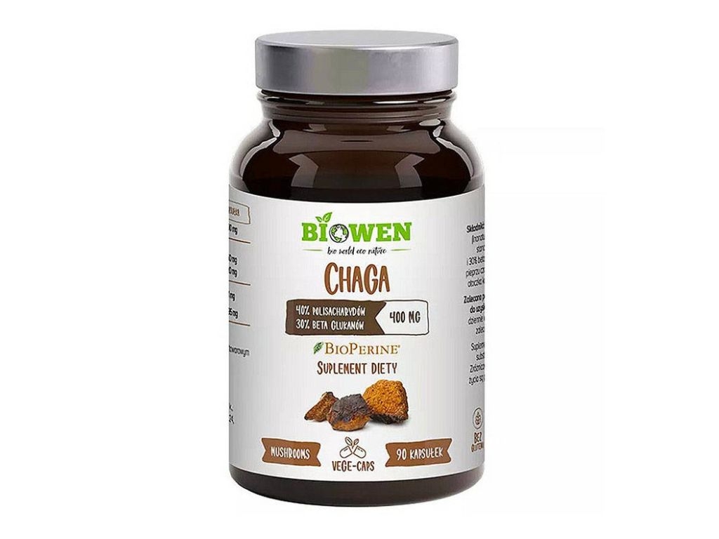 Ekstrakt z Grybów Chaga błyskoporek podkorowy 400mg 90 kapsułek