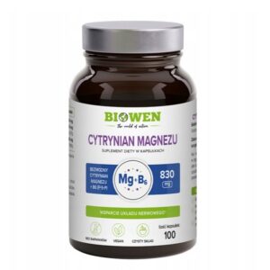 Cytrynian magnezu 825mg z witaminą B6 100 kapsułek