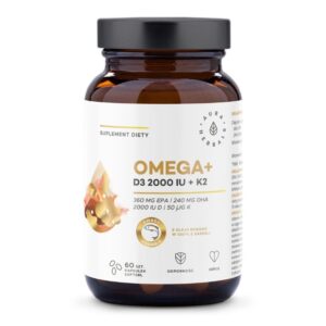 Omega+ z witaminą D3 2000 IU z witaminą K2 softgels 60 kapsułek