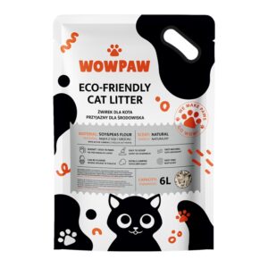WowPaw Żwirek dla kota tofu z węglem bezzapachowy 6l