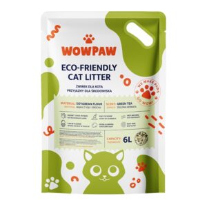 WowPaw Żwirek dla kota tofu o zapachu zielonej herbaty 6l