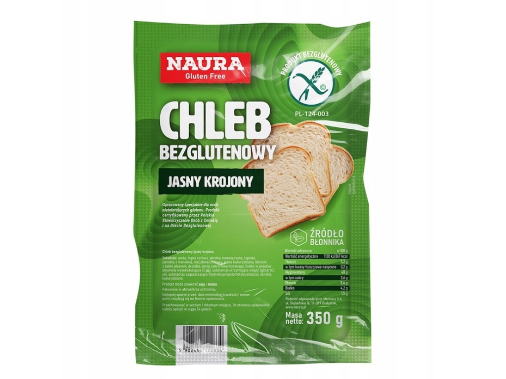 Chleb jasny krojony bezglutenowy 350g