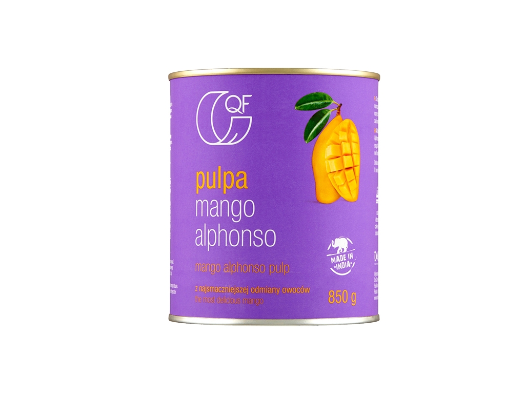 Pulpa z mango Alphonso bez dodatku cukru 850g - QF