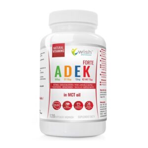Witamina ADEK FORTE A,D3,E,K2 MK-7 w oleju MCT 120 kapsułek miękkich