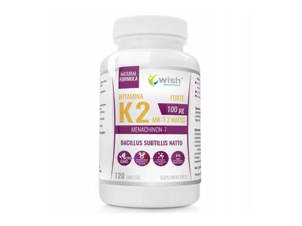 Witamina K2 MK-7 z natto 100mcg 120 Tabletek