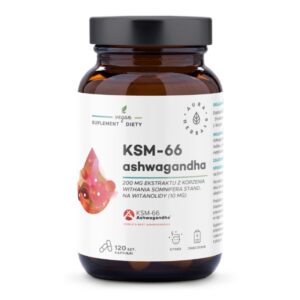 Ashwagandha, KSM-66 Korzeń 200 mg, kapsułki 120 szt