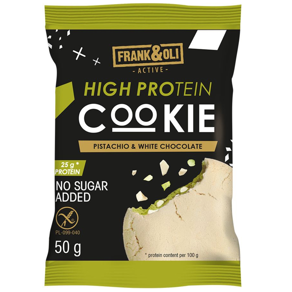 Ciasteczko proteinowe pistacja z białą czekoladą BDC 50g