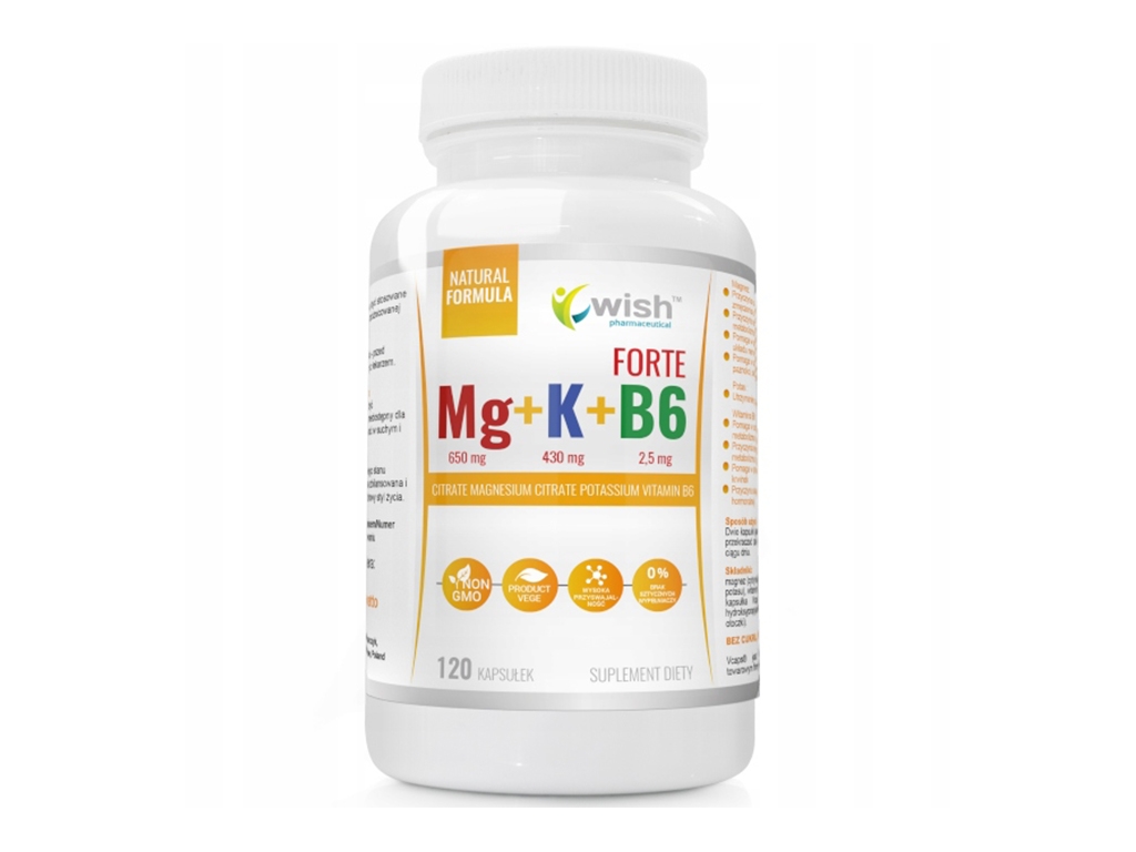 Magnez+Potas+VIT B6 - 120 kapsuek WISH