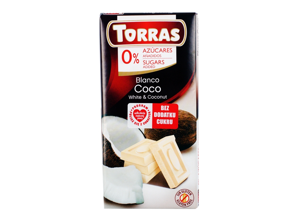 Czekolada biała z kokosem 75g Torras