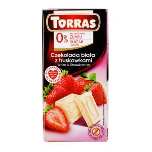 Czekolada biała z truskawkami 75g Torras