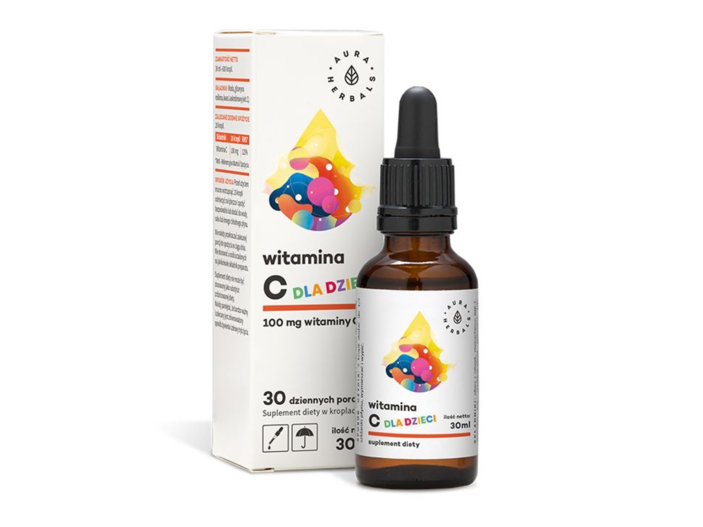 Witamina C dla dzieci krople 30ml Aura Herbals