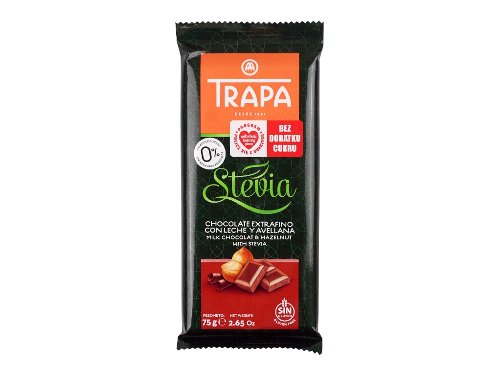Czekolada mleczna z orzechami laskowymi Trapa 75g