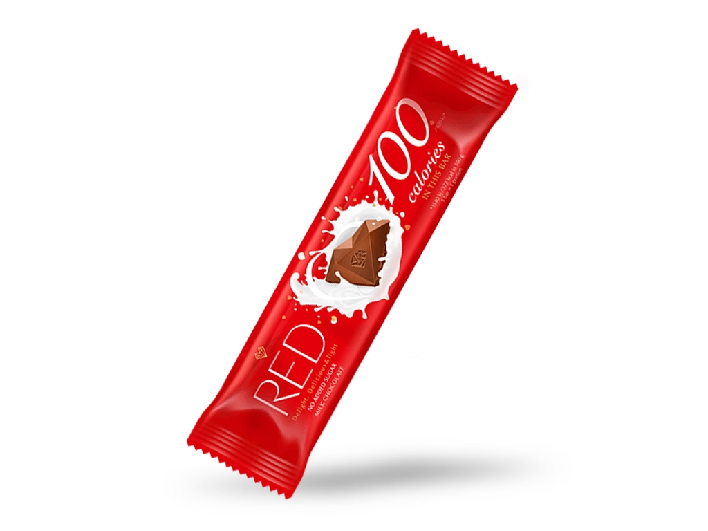 Czekolada mleczna bez cukru 26g RED