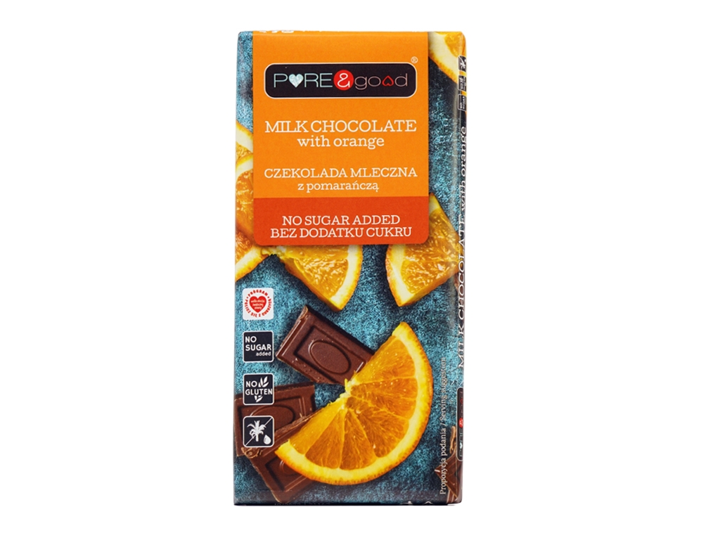 Czekolada ml. z pomarań. BDC 75g PURE&good