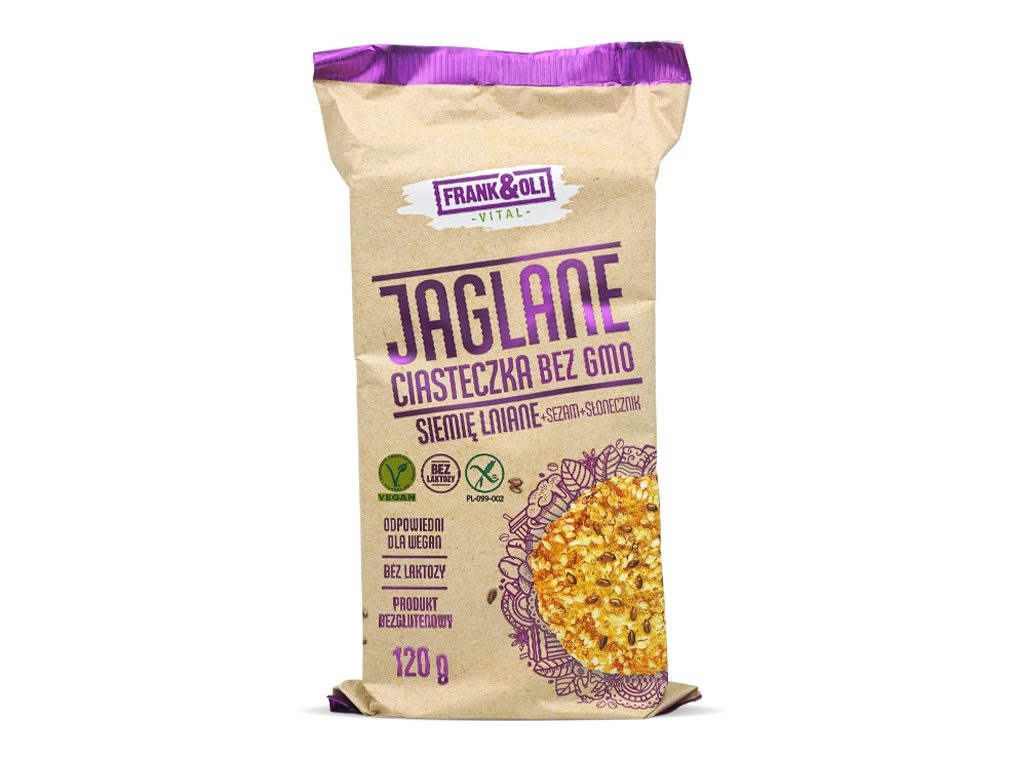 Ciasteczka jaglane+siemię lniane 120g Frank&Oli