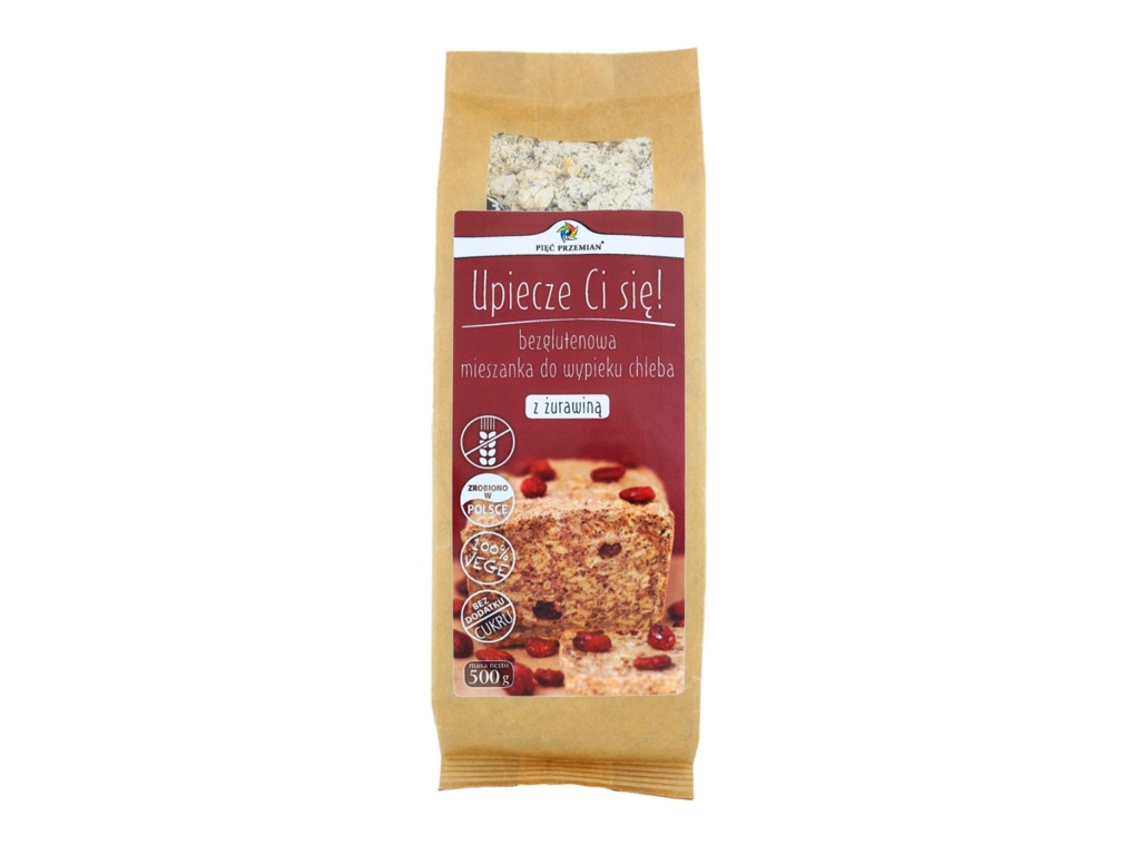 Mieszanka do chleba bezgl.z żurawiną 500g Pięć P.