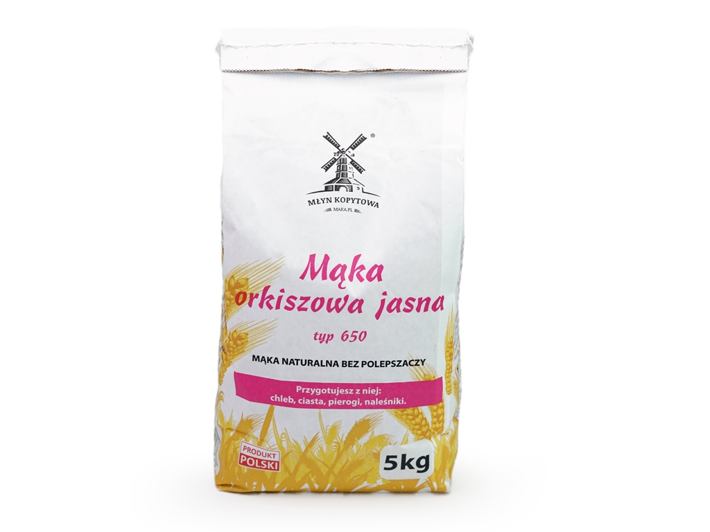 Mąka orkiszowa jasna typ 650 5 kg KOPYTOWA