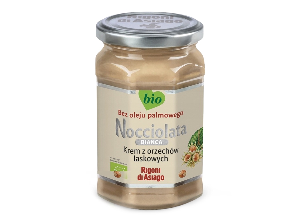 BIO Krem z orzech lask. 30% BIANCA 250g Nocciolata