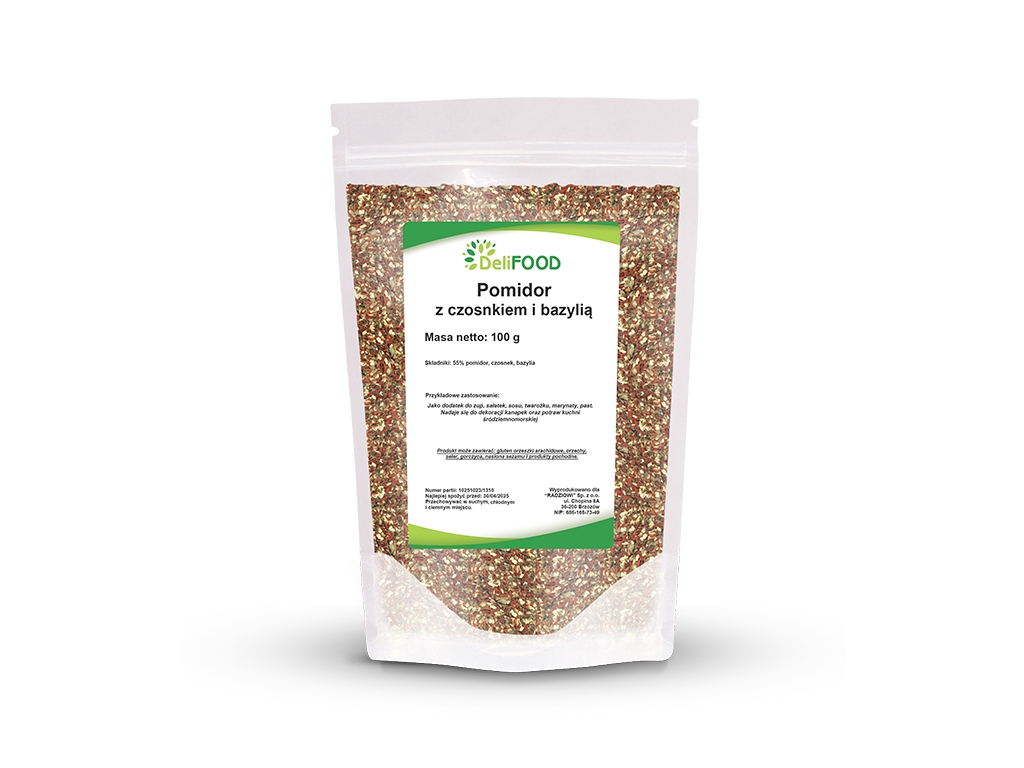 Pomidory z czosnkiem i bazylią - 100g