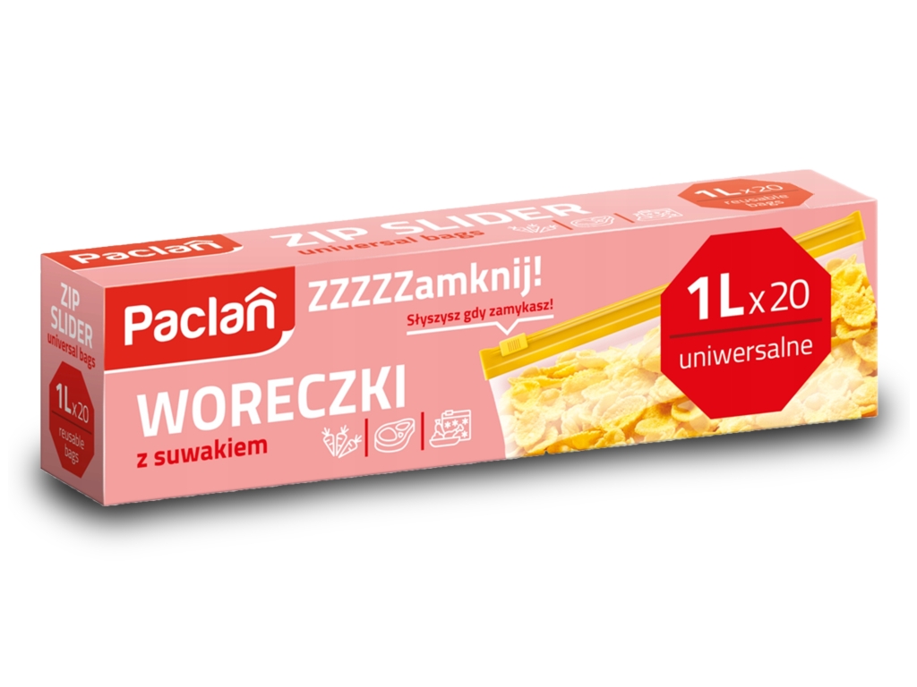 Woreczki strunowe z suwakiem 1L/ 20 szt PACLAN