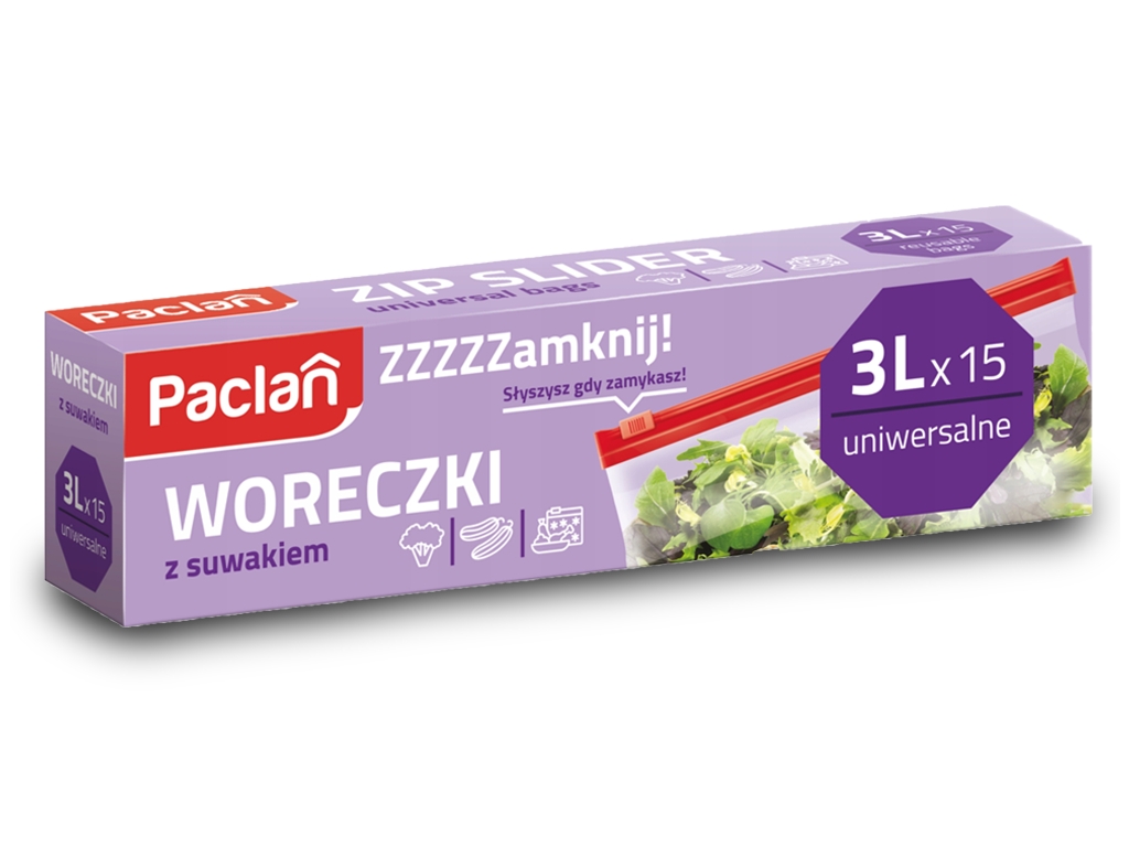 Woreczki strunowe z suwakiem 3L 15 sztuk