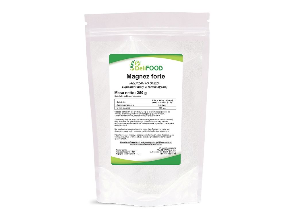 Jabłczan magnezu 250g - MAGNEZ FORTE