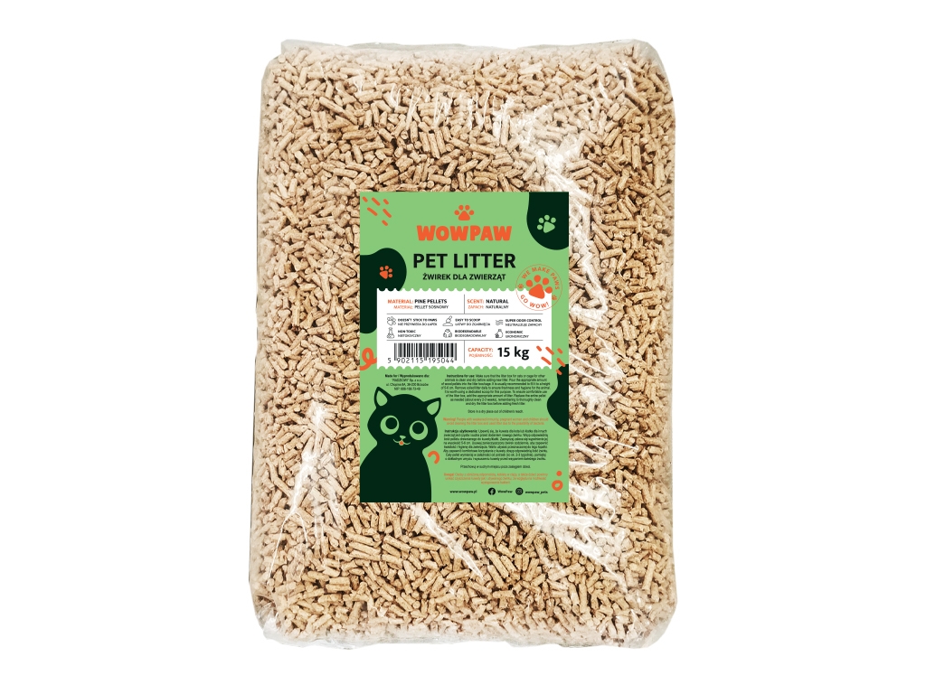 Żwirek pellet drewniany dla kota 15 kg (40L)