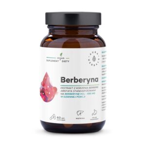 Berberyna HCL 490 mg Ekstrakt z kory 60 kapsułek