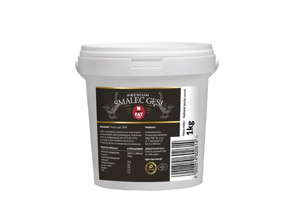 Smalec Gęsi wiadro 1kg Agro-Top
