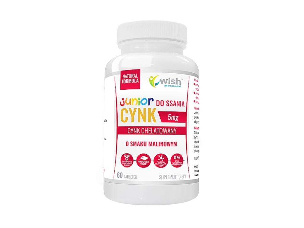 Cynk Do Ssania Dla Dzieci 5 mg 60 tabletek - WISH