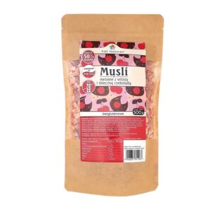 Musli owsiane bezglutenowe z mleczną czekoladą i wiśnią 500g Pięć Przemian