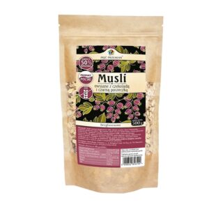 Musli owsiane bezglutenowe z czekoladą i czarną porzeczką 500g Pięć Przemian