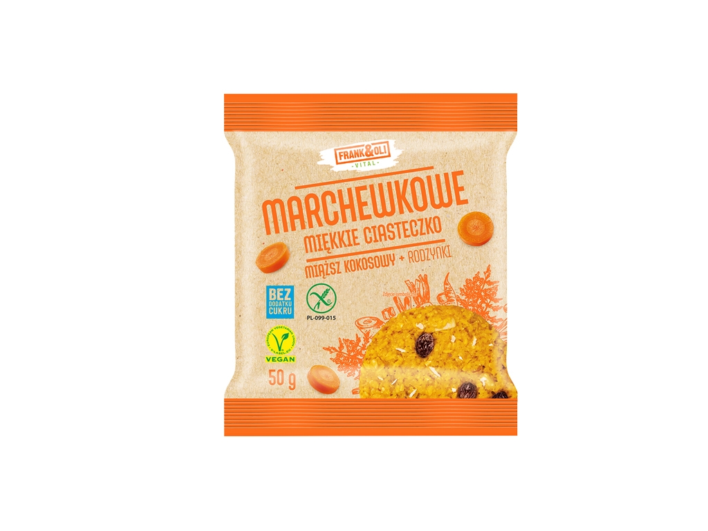 Ciasteczko marchewkowe z miąższem kokosowym i rodzynkami 50g