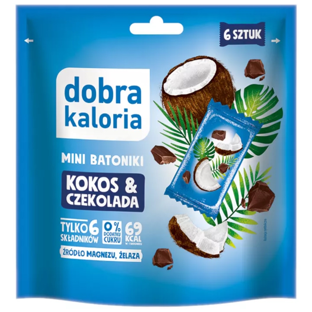 Mini batoniki kokos & czekolada bez dodatku cukru 102 g