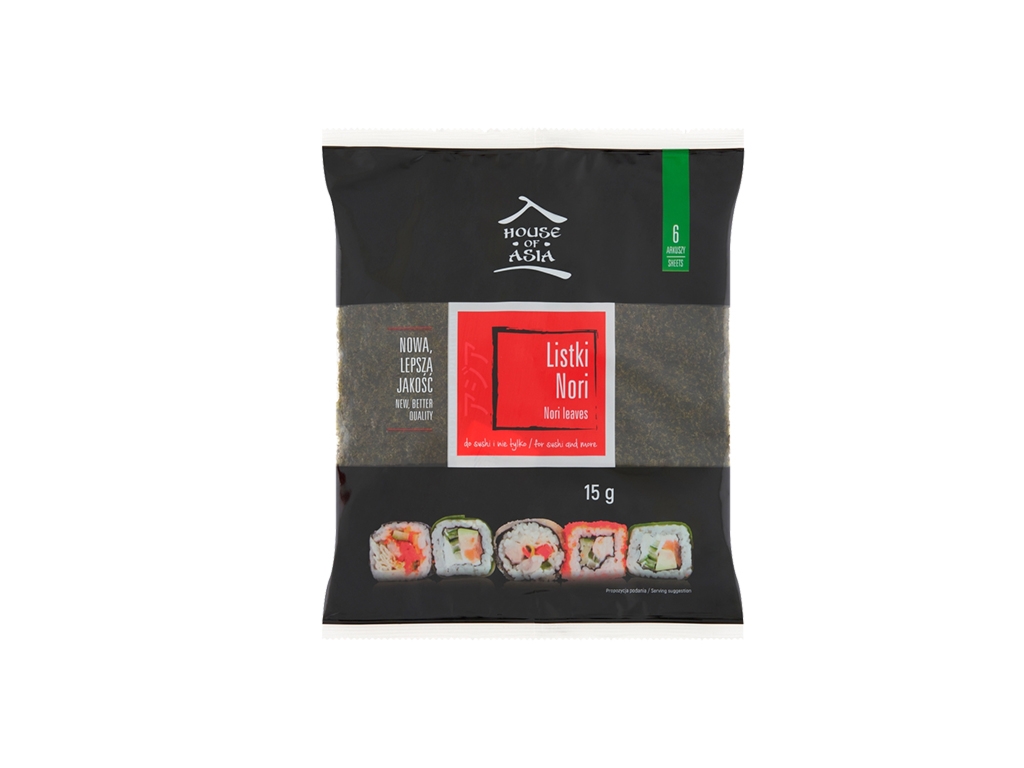 Liście Nori alg morskich 6szt 15g - House of Asia